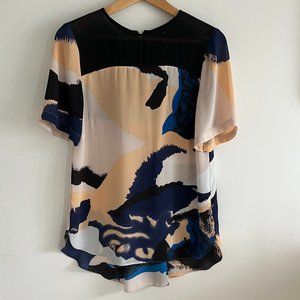 Warehouse Sheer Printed Blouse